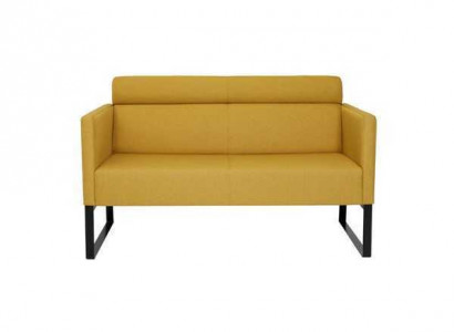 Yellow living room sofa designer 2-seater couch upholstered leather sofas new